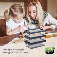 Skygo Life 3’lü Kompakt Saklama Seti (3 x 0.80 L) – Kilitli Kapaklı, Şeffaf Kahvaltılık ve Atıştırmalık Kutusu
