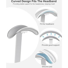 Skygo Kulaklık Standı, Airpods Max Için Ağır Kulaklık Tutucu, Kulak Üstü Kulaklık Için Çalışma Masası Aksesuarı, Oyun Kulaklığı, Alüminyum, Abs ve Silikon, Gümüş Beyaz