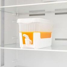 Skygo 4 Litre Musluklu ve Ayaklı Buzdolabı Içi Su Sebili, Su Sebili, Limonata, Portakal Suyu, Piknik, Balkon, Seyyar Masa Sebili, 4 Litre Sebil (Şeffaf Beyaz)