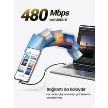Skygo Type-C To Type-C 100 W 5A Örgülü 90 Derece Şarj Kablosu 2 Metre