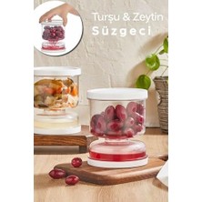 Skygo Life Süzgeçli Sızdırmaz Turşuluk Zeytinlik Çevir Kullan Saklama Kabı MIT1179