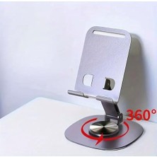 Skygo Metal Alüminyum 360 Derece Dönebilen Yk Masa Üstü Telefon Tutucu, Yüksekliği Ayarlanabilir, Profosyonel Kullanıma Uygun, Darbelere Dayanıklı, Tüm Telefonlara Uyumludur