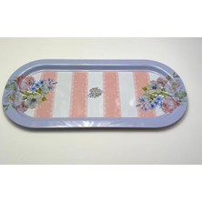 Skygo 2'li Metal Tepsi Seti – Çiçek Desenli