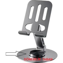skygo metal 360 derece dönebilen çift nokta ayarlı çok fonksiyonlu tablet ve telefon standı füme gri  - performans ürünü