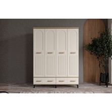 Doressa Hima Walnut 4 Kapılı Gardırop