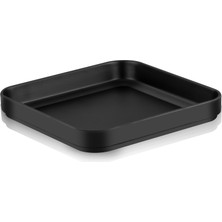 Tria Gravity Serisi Kare Yemek Tabağı 6 Adet 19x19 cm-Siyah-TR2322B