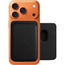 Skygo 17/16/15/14/13/12 Serisi Için Cüzdan Magsafe ile Uyumlu Telefona Tam Oturan Güçlü Manyetiği ile Sıkı Tutuş Sağlayan ve Düşme Yapmayan Mıknatıslı Pu Deri Cüzdan Kartlık (Siyah)