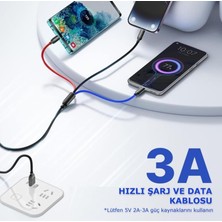 Skygo Uygun Elektronik Hızlı Şarj ve Data Aktarım Kablosu, 60W - 3A USB A, Type C (Usb C), Micro Usb, Lightning Uyumlu 3 Ü 1 Arada Çoklu Kablo