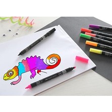 Skygo Çift Uçlu Neon Keçeli Kalem, 10 Renk, Ince ve Kalın Uçlu, Dayanıklı Parlak Renkler, Su Bazlı Mürekkep