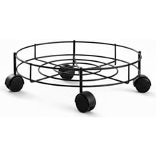 Skygo Tekerlekli Damacana ve Mutfak Tüpü Taşıma Aparatı - Metal Altlık (Siyah)