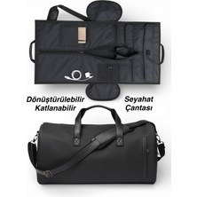 Canaris Dönüştürülebilir Seyahat Giysi Çantası Silindirik El Bagajı Askılı Bavul Takım Elbise Iş Seyahat Çantası