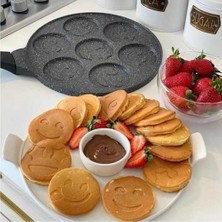 Skygo Granit Kaplama Yanmaz Yapışmaz Döküm Gülenyüz Pankek Tavası, Gülenyüz Pankek Tavası 27CM