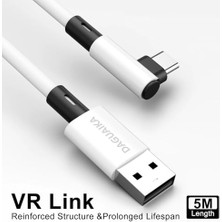 Skygo Oculus ile Uyumlu Vr Link Kablosu Yüksek Hızlı Usb-C Pc Bağlantı Kablosu, L Şekilli Konforlu Tasarım, Düşük Gecikmeli Vr Oyun Deneyimi 5 Metre Ex-1 (Usb To Type C)