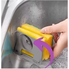 Skygo Bulaşık Süngeri Tutacağı Evye Üstü Süngerlik Düzenleyici Pratik Vantuzlu Süngermatik Sünger Askısı