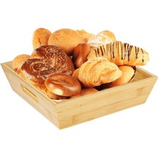 Skygo Bambu Lüx Kare Büyük Ekmeklik-Meyvelik 25CM, Bambu Ekmeklik Kare Büyük Boy 25CM