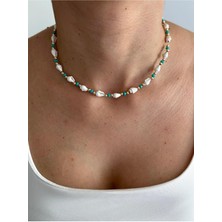 Hercy Deniz Kabuğu Kolye | Kristal Boncuklu Deniz Kabuğu Kolye | Beyaz Kolye | Yazlık Kolye