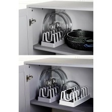 Skygo 6 Bölmeli Tencere Kapak Rafı - Tencere Kapak Organizeri