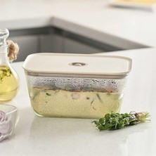 Skygo Fika Clık Dikdörtgen Saklama Kabı 2600ML Bej