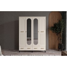 Doressa Hima Moon 4 Kapılı Aynalı Gardırop