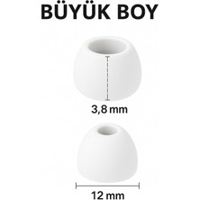 Kumi 1 Çift 2 Adet Kulaklık Silikonu Samsung Uyumlu-Büyük 12mm Beyaz