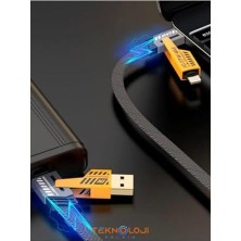 Skygo Şarj Kablosu 27W ve 65W Hızlı Şarj Type-C Hepsi Ile Uyumlu Paraşüt Ipinden Kopmaz Kablo