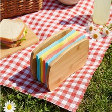 Skygo Bambu Peçetelik – Doğal Ahşap Modern Peçete Tutucu | Masaüstü Dik Servis Peçeteliği | Çevre Dostu Mutfak ve Yemek Odası Aksesuarı (15X12X5.3 Cm)