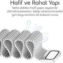 Skygo Fit 4/fit 4 Pro/fit 3 ile Uyumlu Metal Hasırlı Kordon Manyetik Tasarımlı Terletmeyen Nefes Alan Hafif Yapılı Bileğe Göre Ayarlanabilen Deformasyona Dayanıklı Kayış