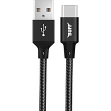 Skygo BL71 USB To Type-C 2.4A 1.2m Örgülü Data ve Şarj Kablosu (Siyah)
