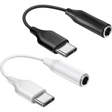 Skygo Typ-C Için 3.5mm Kulaklık ve Mikrofon Adaptörü Siyah (Beyaz)
