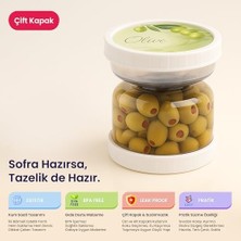 Skygo Life Kum Saati Tasarımlı Süzgeçli Saklama Kabı – Zeytin, Turşu, Mısır Için Akıllı Tasarım (Beyaz)