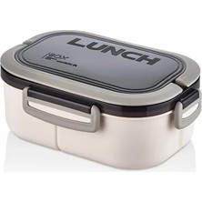 Skygo Beslenme Kutusu 1200 Ml, 2 Katlı 6 Bölmeli, Bpa'sız Pp Plastik, Çatal Kaşık Bıçak Dahil, Sefer Tası ve Beslenme Çantası (Beyaz)