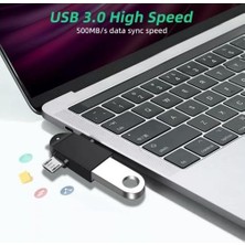 Skygo 3'ü 1 Arada Micro USB Type-C Otg Dönüştürücü Adaptör Otg C Tipi Adaptör 2 In 1 Otg Mikro USB Dönüştürücü USB C 3.0 Disk Fare Konektörü Akıllı Telefon USB Tak Çalıştır 3 In 1
