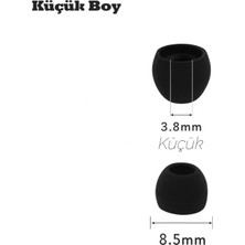 Kumi 1 Çift 2 Adet Kulaklık Silikonu Samsung Uyumlu-Küçük 8.5mm Siyah