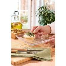 Skygo Madlen Kare Tatlı Tabağı - 2'li, Cam, 15X15 cm