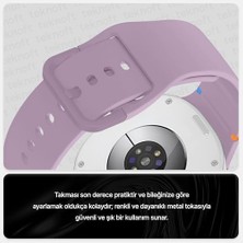 Skygo Galaxy 8 (40MM/44MM) ve 8 (46MM) Için Konforlu ve Yumuşak Silikon Kordon (Lila)