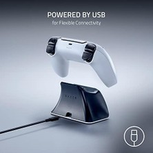 Skygo Hızlı Şarj Istasyonu - Ps5 Kablosuz Kumanda Için Hızlı Şarj Istasyonu (Hızlı Şarj, Kavisli Kabuk Tasarımı Tek Elle Çalıştırma, USB Şarjı) Beyaz