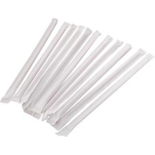 Skygo Merip Plastik Kağıtlı Hijyenik Pipet- 200 Adet- Dışı Kağıt Sargılı Pipet