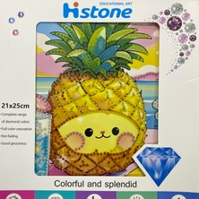Elegantshop 5d Yapışan Boncuk Goblen Mozaik Tablo Pano 21*25 cm Ananas