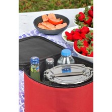 Skygo Isı Yalıtımlı Tutucu Kamp Piknik Beslenme Sefer Tası Çantası Kırmızı EX08-K