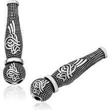 Skygo Gümüş Nokta Işlemeli Tuğra Motifli Tesbih Imamesi