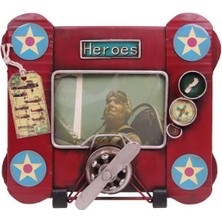 Skygo Dekoratif Metal Çerçeve Uçak Temalı Vintage Hediyelik