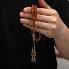 Skygo Gümüş Püskül Sıkma Kehribar Tesbih