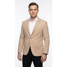 Plus Scorpion Erkek Slim Fit Ceket – Likralı Fitilli Kumaş, Çift Düğmeli Tek Yırtmaçlı Modern Tasarım