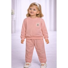 love Cep Detaylı 3 Iplik Şardonlu Kız Çocuk Takım