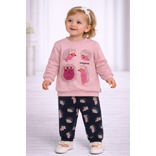 love Baskılı 3 Iplik Şardonlu Kız Bebek Takım
