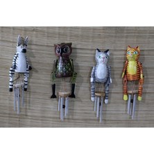 Skygo Ahşap Hayvan Figürlü Rüzgar Çanı