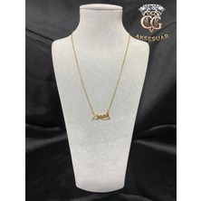 Cg Aksesuar Atatürk Imzalı Altın Renk Zarif Kolye