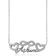 Skygo 925 Ayar Gümüş Sonsuzluk Kalpli Aşkım Kadın Gümüş Kolye