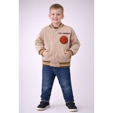 love 3 Iplik Şardonlu Işleme Detaylı Kolej Ceket Çıtçıtlı