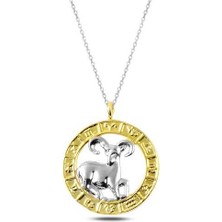 Skygo 925 Ayar Gümüş Gold Koç Burcu Kadın Gümüş Kolye